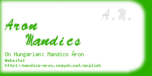aron mandics business card